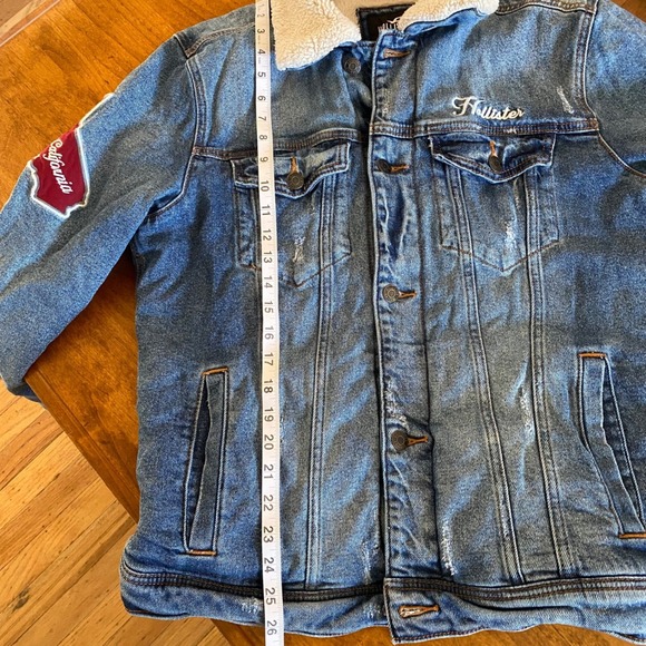 Hollister Sherpa Denim Jacket Mens Lined Trucker Coat Y2K EUC